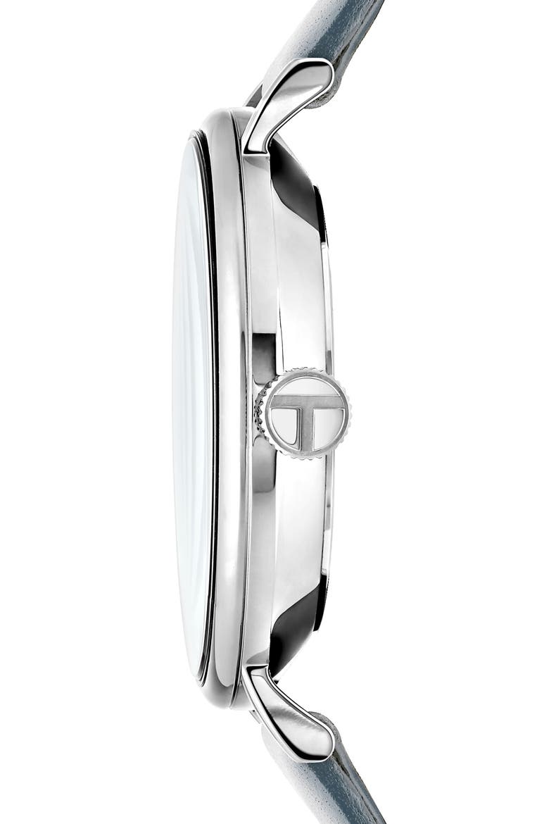 Phylipa Gents Multifunction Leather Strap Watch, 41mm, Alternate, color, STAINLESS STEEL