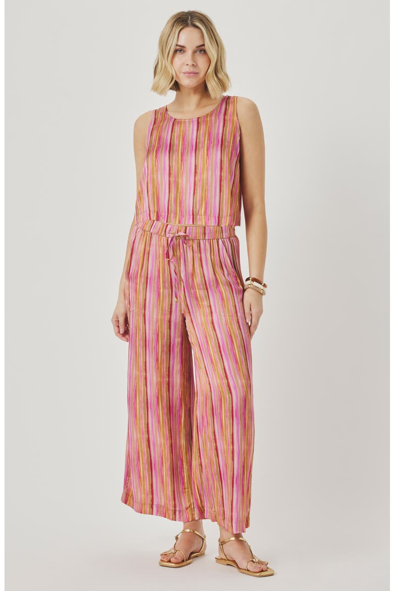 Angie Stripe Wide Leg Pants, Alternate, color, FUCHSIA PINK/ MULTI