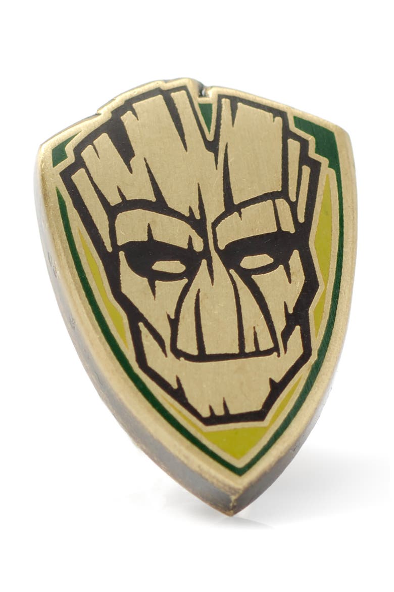 x Marvel Groot Cotton Blend Dress Socks & Lapel Pin Set, Alternate, color, BROWN