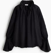 H&M Embroidered Linen-blend Blouse