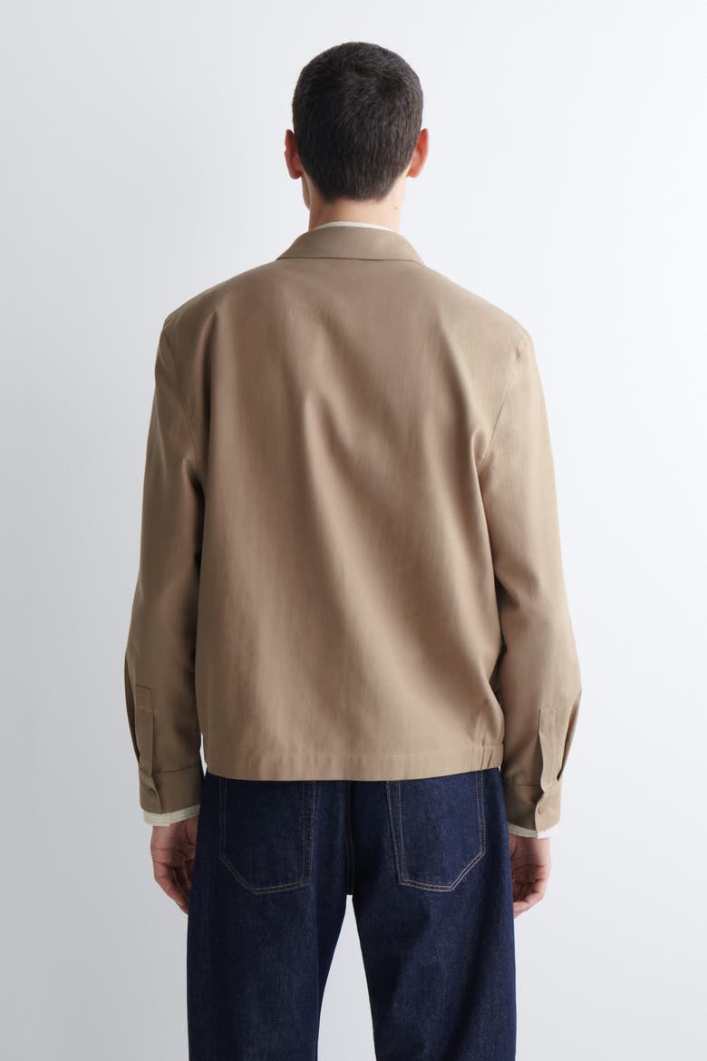 Contrast-panel Cotton Overshirt, Alternate, color, BEIGE