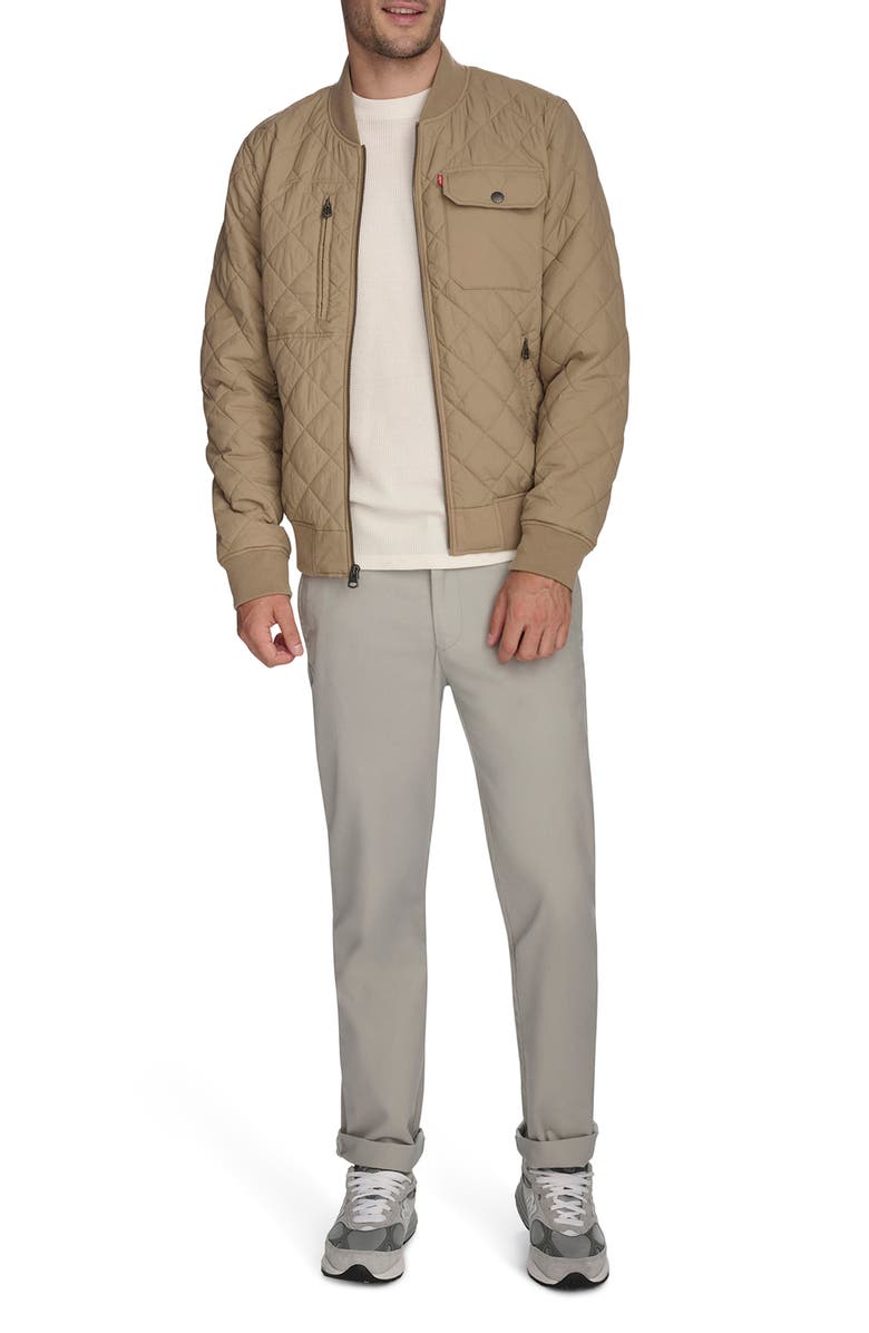 Levi's<sup>®</sup> Quilted Nylon Bomber Jacket, Alternate, color, Light Taupe