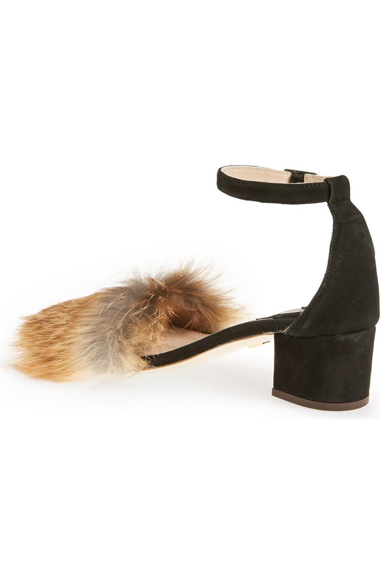 Brother Vellies 'Dhara' Genuine Fox Fur Ankle Strap Sandal, Alternate, color,