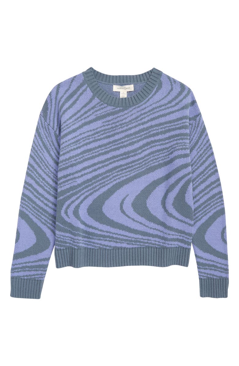 Treasure & Bond Kids' Pattern Pop Cotton Blend Sweater, Main, color, Purple Secret Swirl
