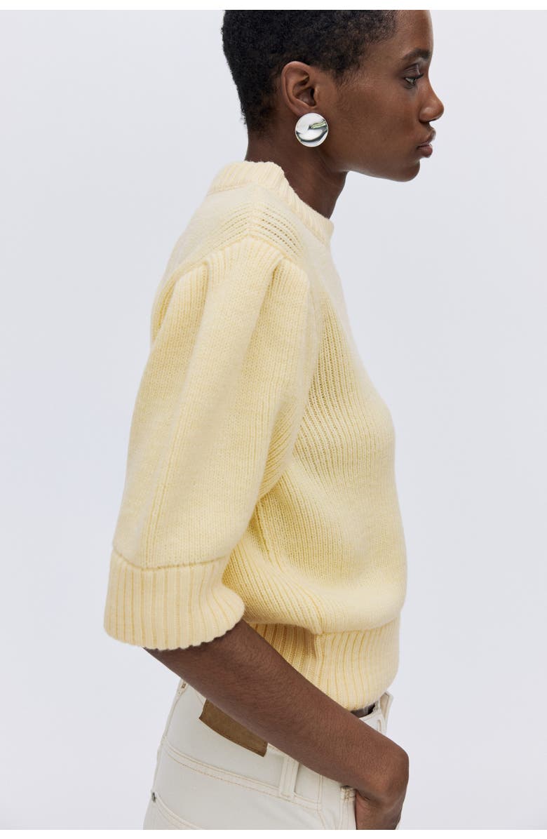 H&M Rib-knit Top, Alternate, color, Light Yellow