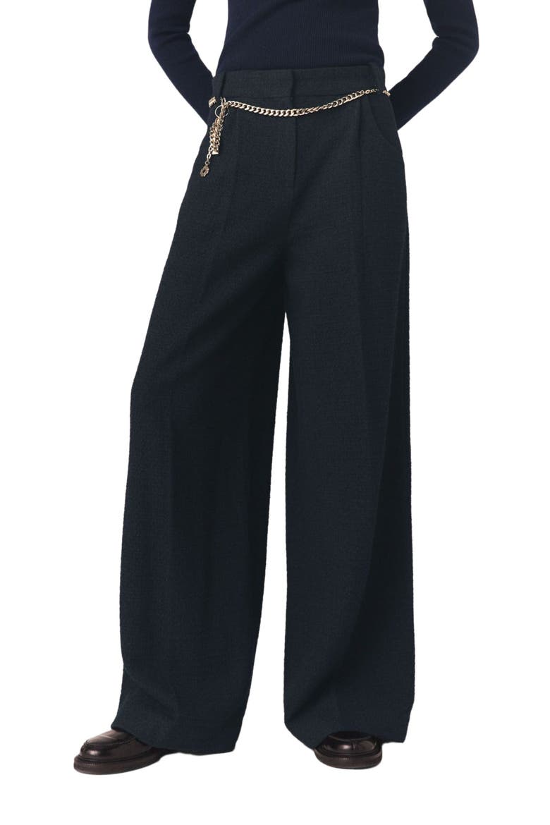 Tweed trousers, Main, color, Navy