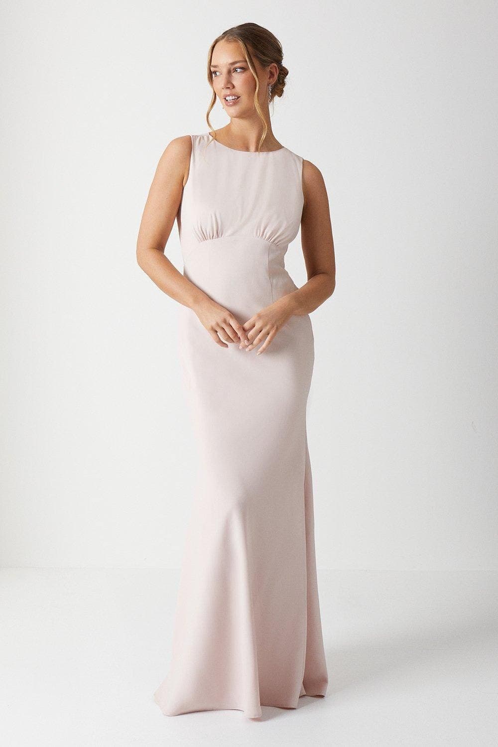Coast Cowl Back Maxi Bridesmaid Dress In White