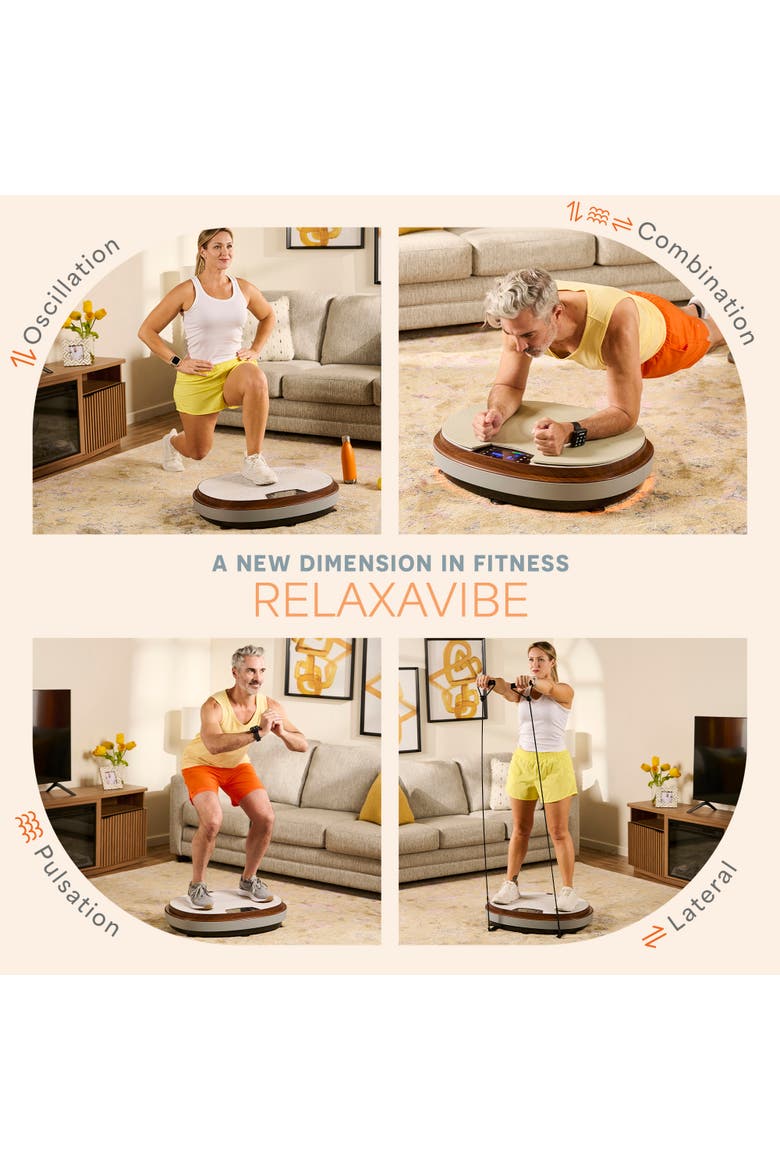 4D Vibration Plate with Heated Ottoman Quiet Full Body Workout Machine, Alternate, color, Grey