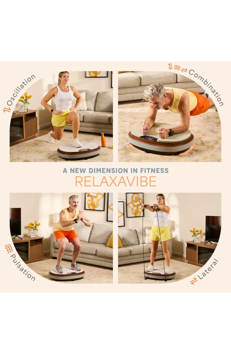 Lifepro 4D Vibration Plate with Heated Ottoman Quiet Full Body Workout Machine, Alternate, color, Grey