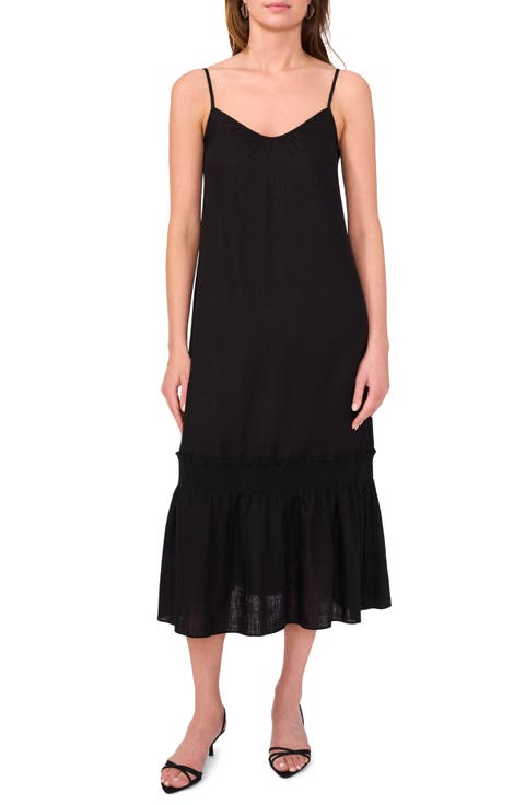 V-Neck A-Line Midi Dress