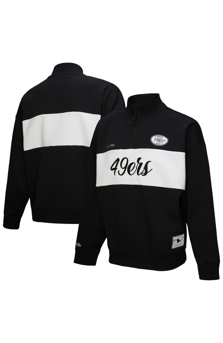 Mitchell & Ness Women's Mitchell & Ness Black San Francisco 49ers Quarter-Zip Jacket, Main, color, Black
