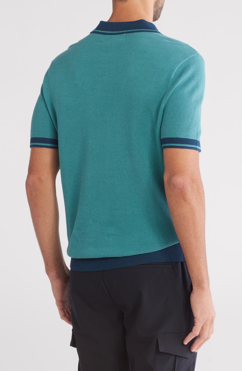 Original Penguin Honeycomb Textured Cotton Polo, Alternate, color, Teal