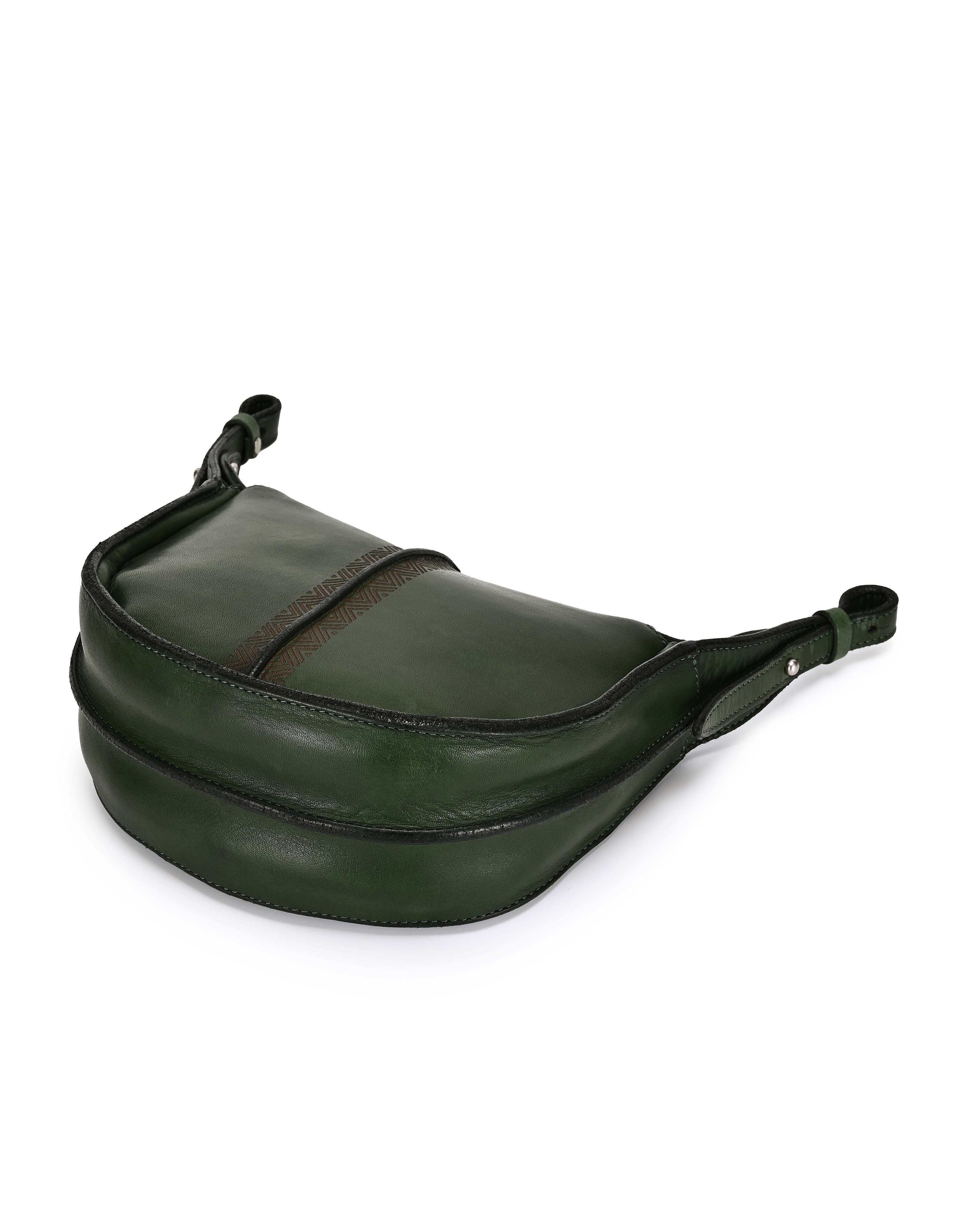 Dahlia Genuine Leather Compact Structured Crossbody, Alternate, color, Green