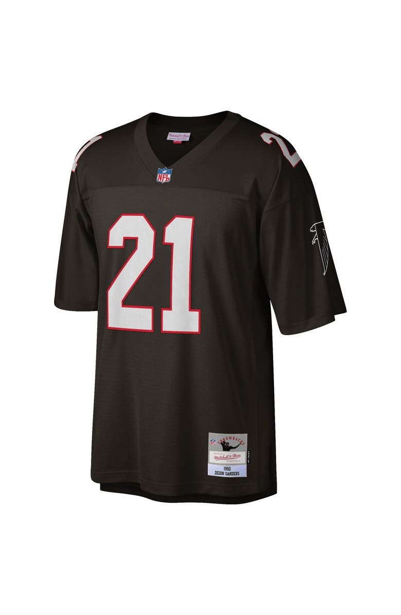 Mitchell & Ness Men's Mitchell & Ness Deion Sanders Black Atlanta Falcons Big & Tall 1992 Retired Player Replica Jersey, Alternate, color, Black