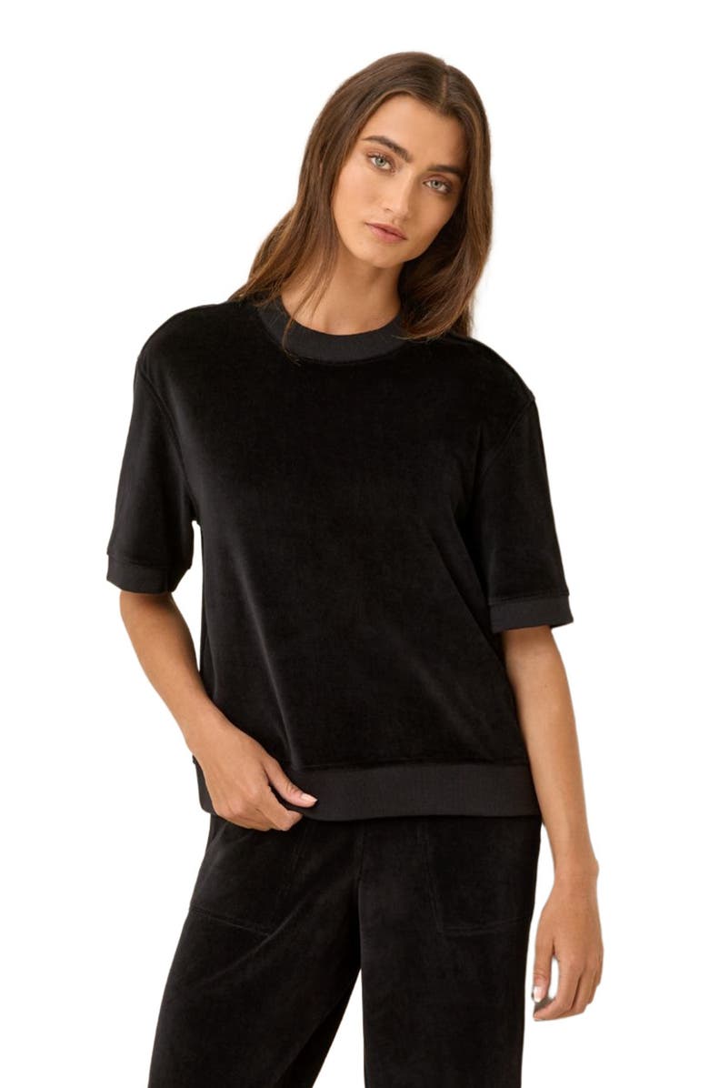 Pact Organic Cotton Pure Velour Sweatshirt Tee, Alternate, color, Black