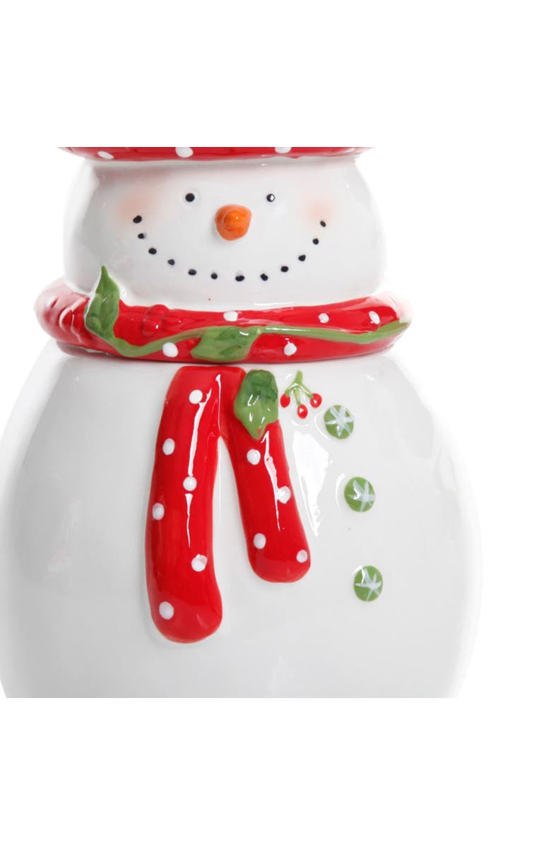 Gibson Home Jolly Plenitude 7.5" Snowman Cookie Jar, Alternate, color, White