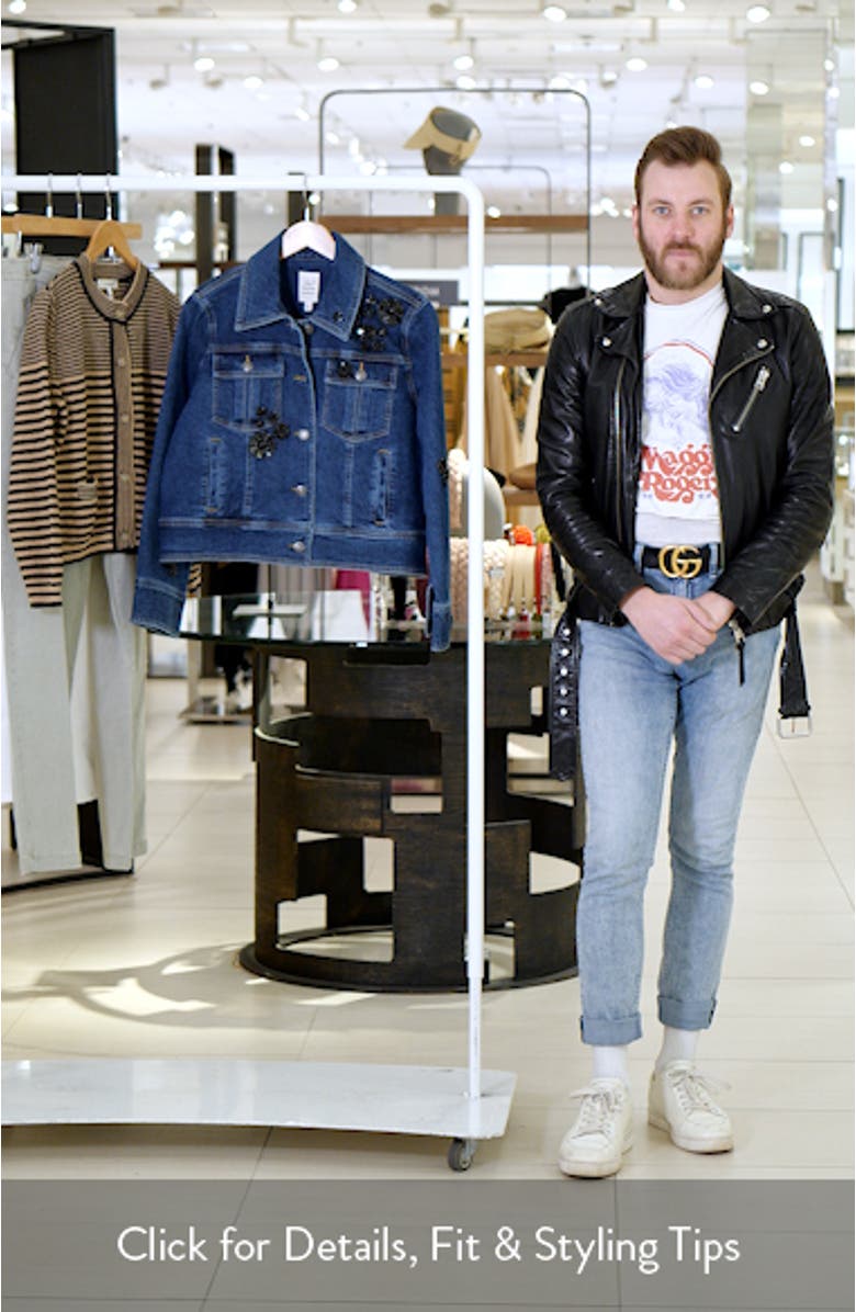 Crystal Detail Denim Trucker Jacket, sales video thumbnail