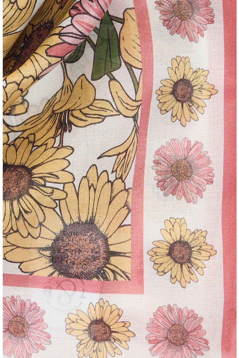 Pottery Floral Square Bandana, Alternate, color, PINK FLORAL