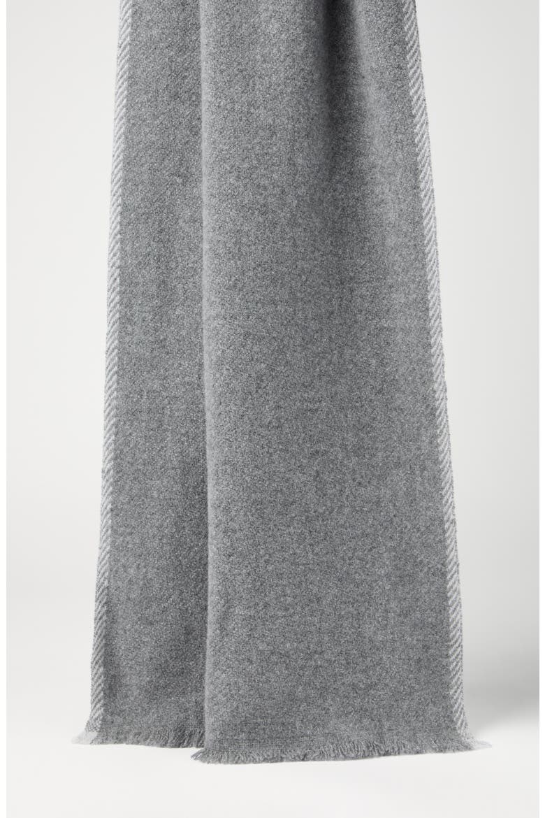 Cashmere diagonal scarf, Alternate, color, Grey