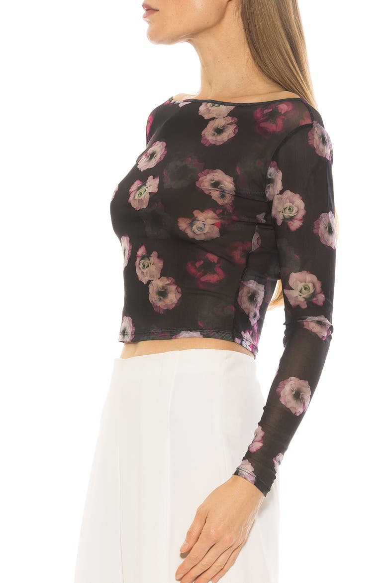 Opal Sheer Mesh Top, Alternate, color, BLACK MULTI