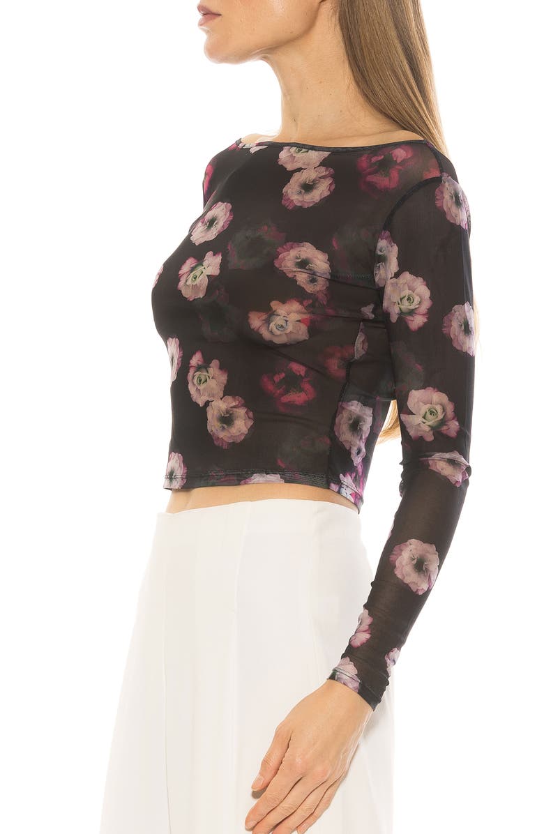 Alexia Admor Opal Sheer Mesh Top, Alternate, color, Black Multi