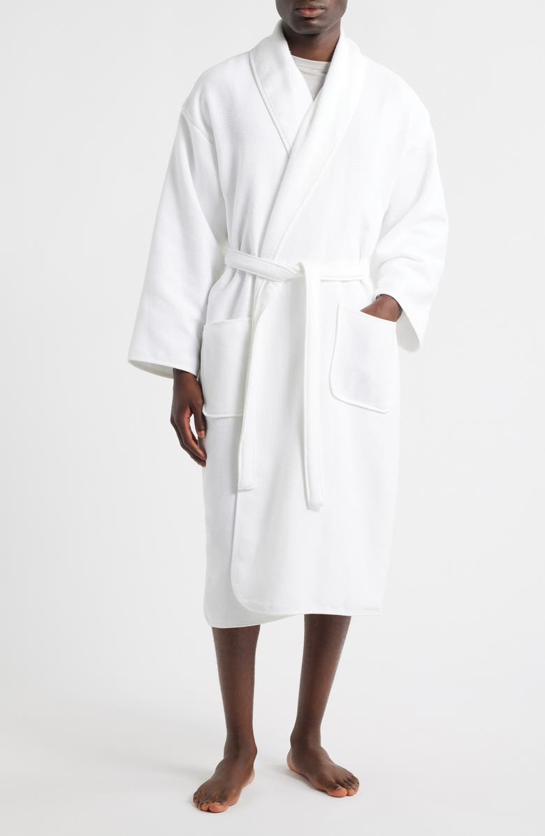 WEEZIE Gender Inclusive Long Spa Robe, Alternate, color, White