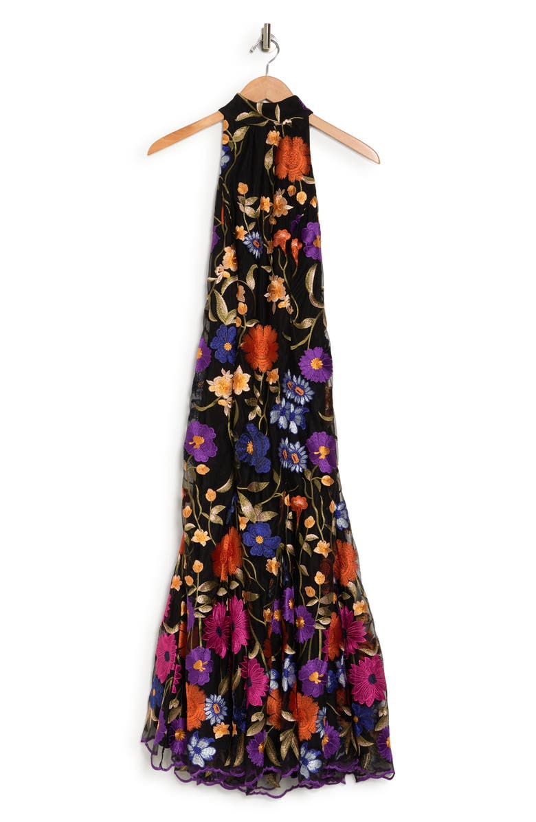 Milly Penelope Foliage Midi Halter Dress, Alternate, color, 