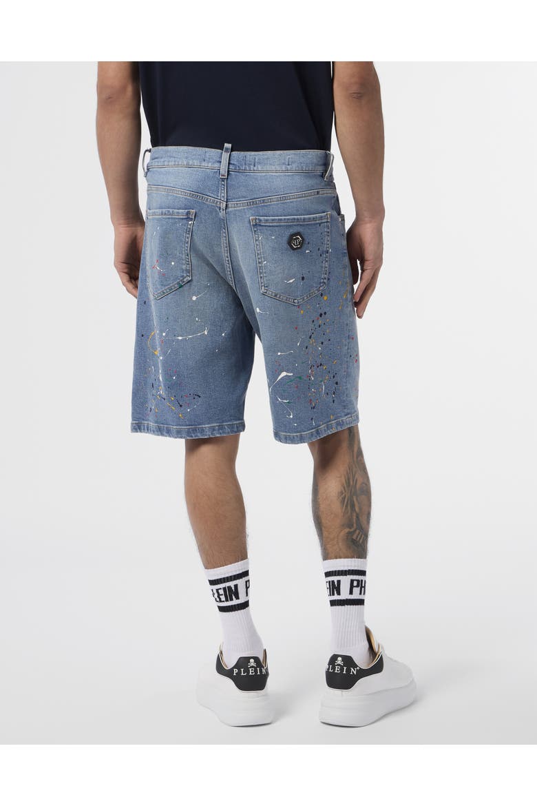 Denim Shorts Paint Men, Alternate, color, Mykonos