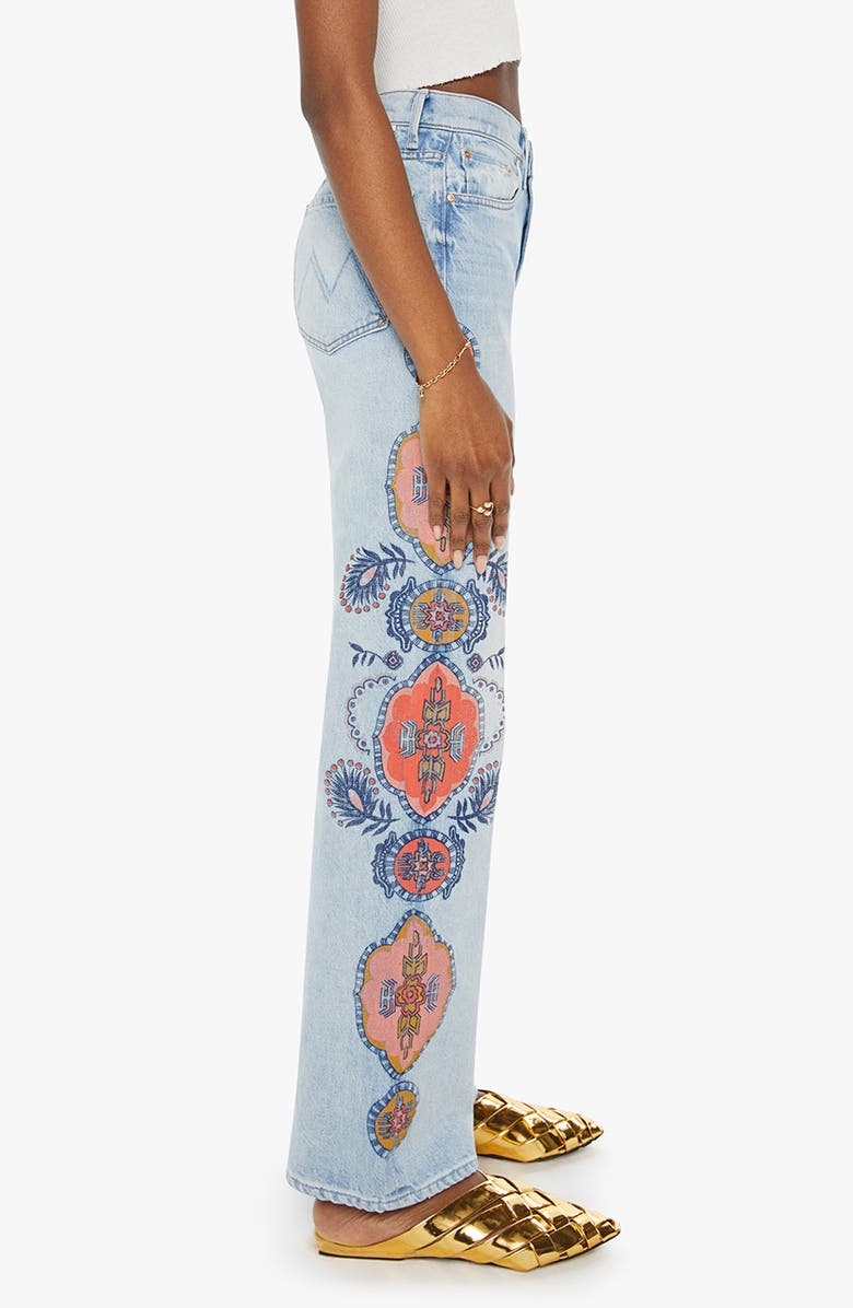 MOTHER The Maven Sneak High Waist Wide Leg Jeans, Alternate, color, 