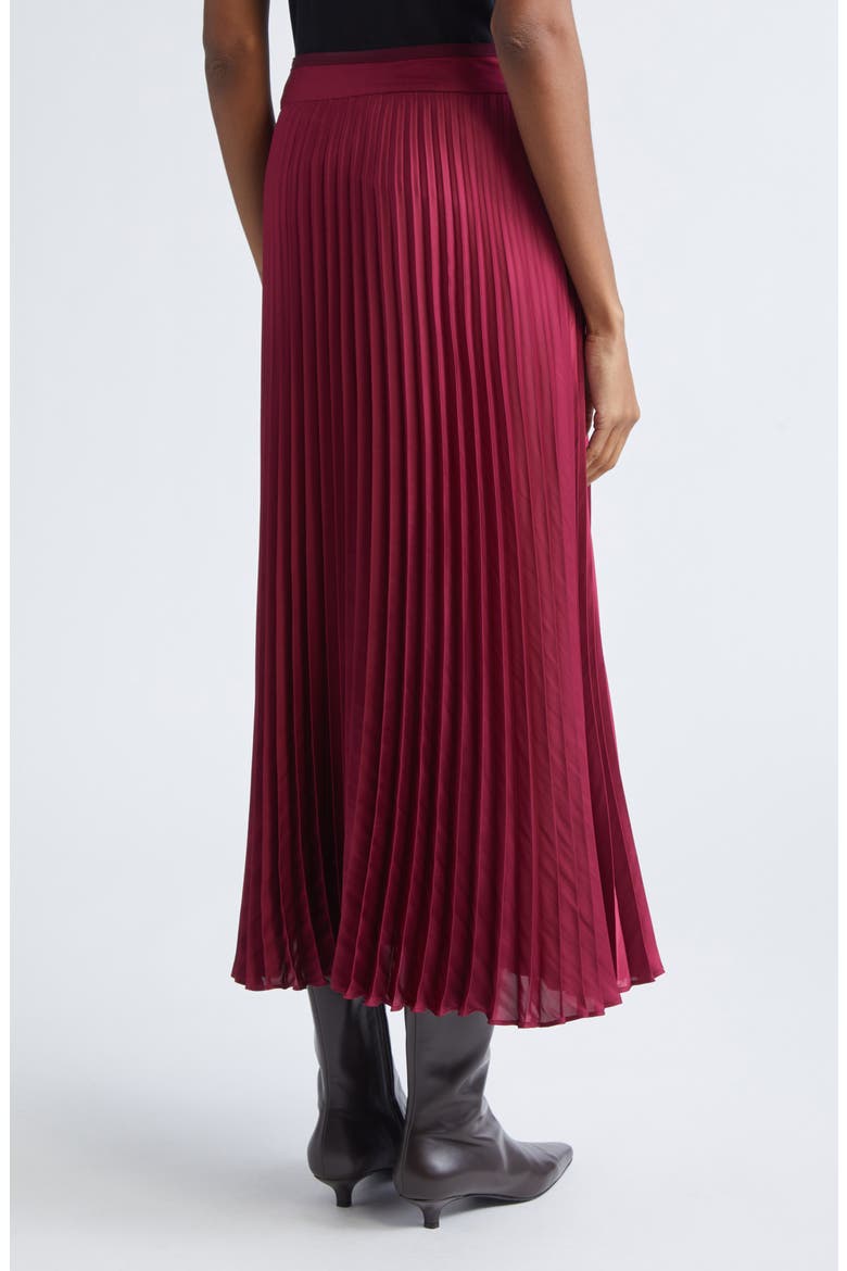 Liriel Pleated Midi Skirt, Alternate, color, CARMINE