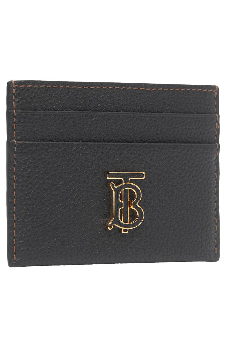 Burberry TB Monogram Pebbled Leather Card Case, Alternate, color,