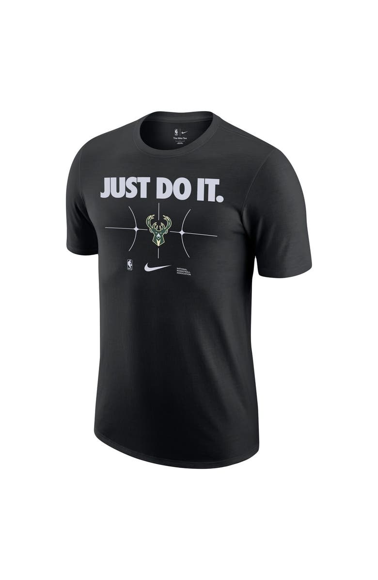 Nike Men's Nike Black Milwaukee Bucks Just Do It T-Shirt, Alternate, color, Black