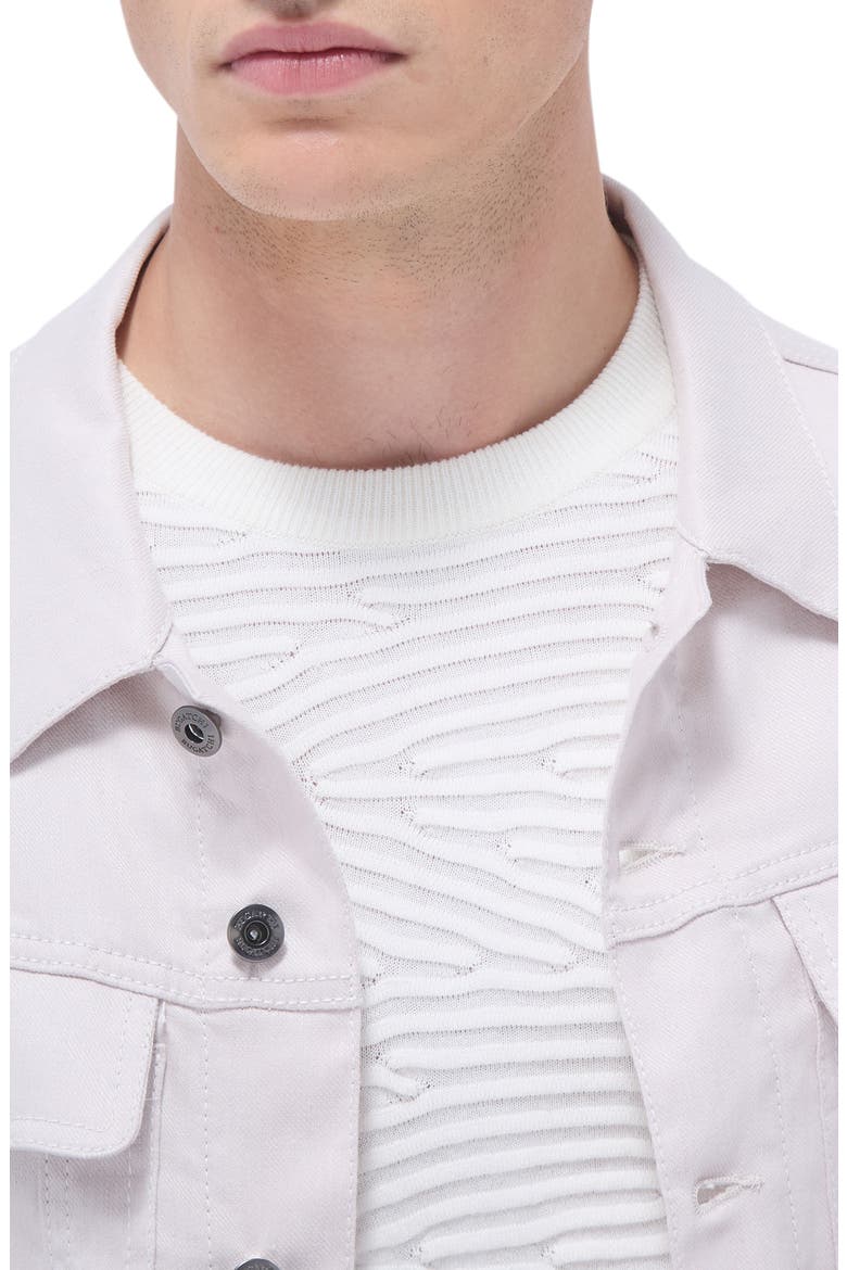 Stretch Linen & Cotton Trucker Jacket, Alternate, color, STONE
