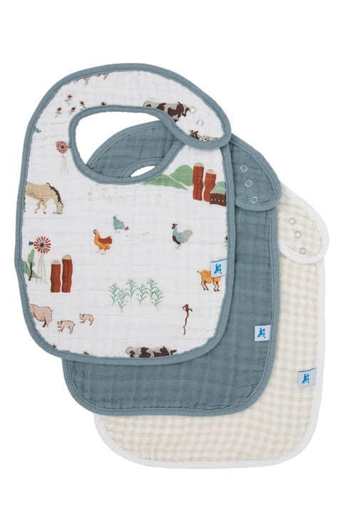 3-Pack Classic Cotton Muslin Bibs