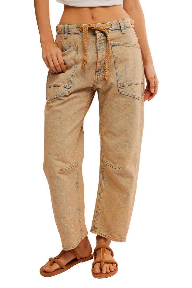 We The Free Moxie Mid Rise Barrel Jeans, Main, color, COWBOY