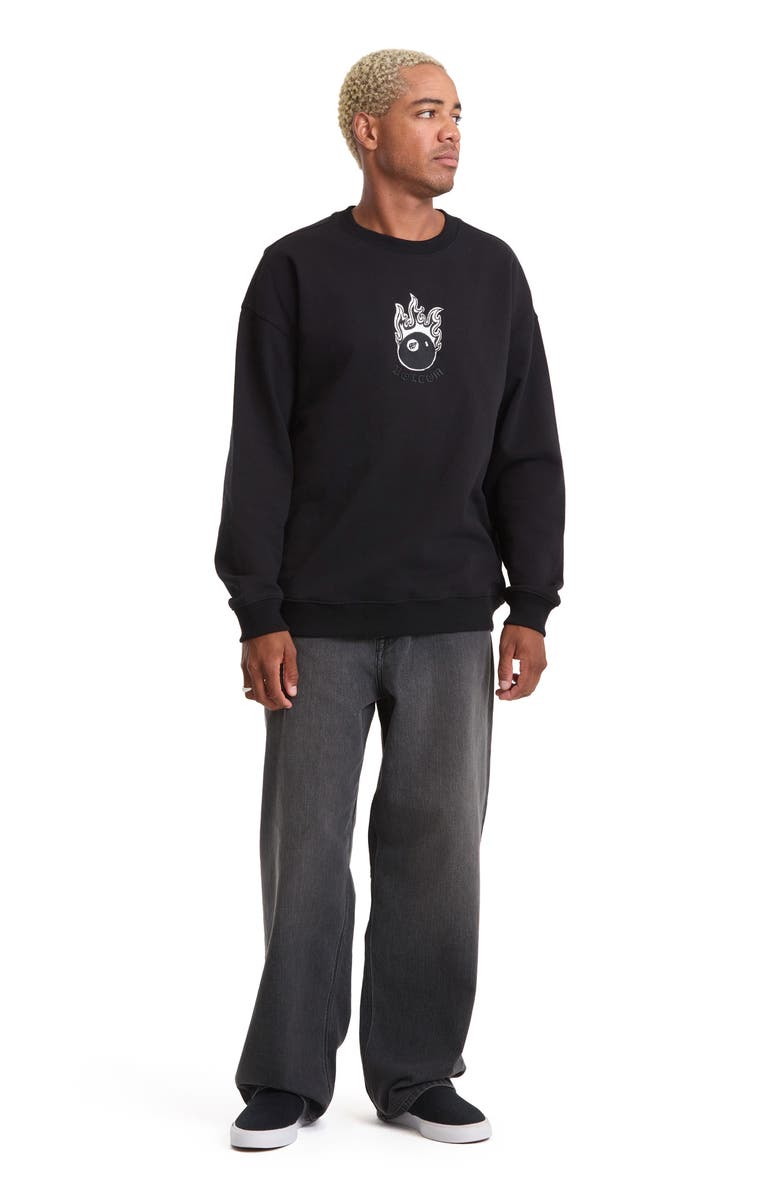 Volcom x Seth Conboy Embroidered Crewneck Sweatshirt, Alternate, color, Black