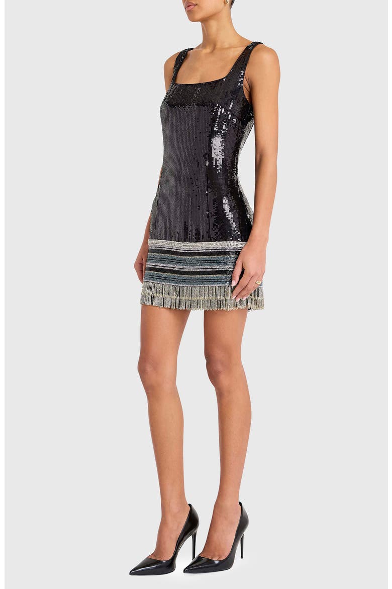Augustine Sequin Minidress, Alternate, color, BLACK MULTI