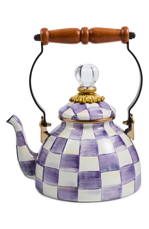 Violet Check 1 Quart Tea Kettle