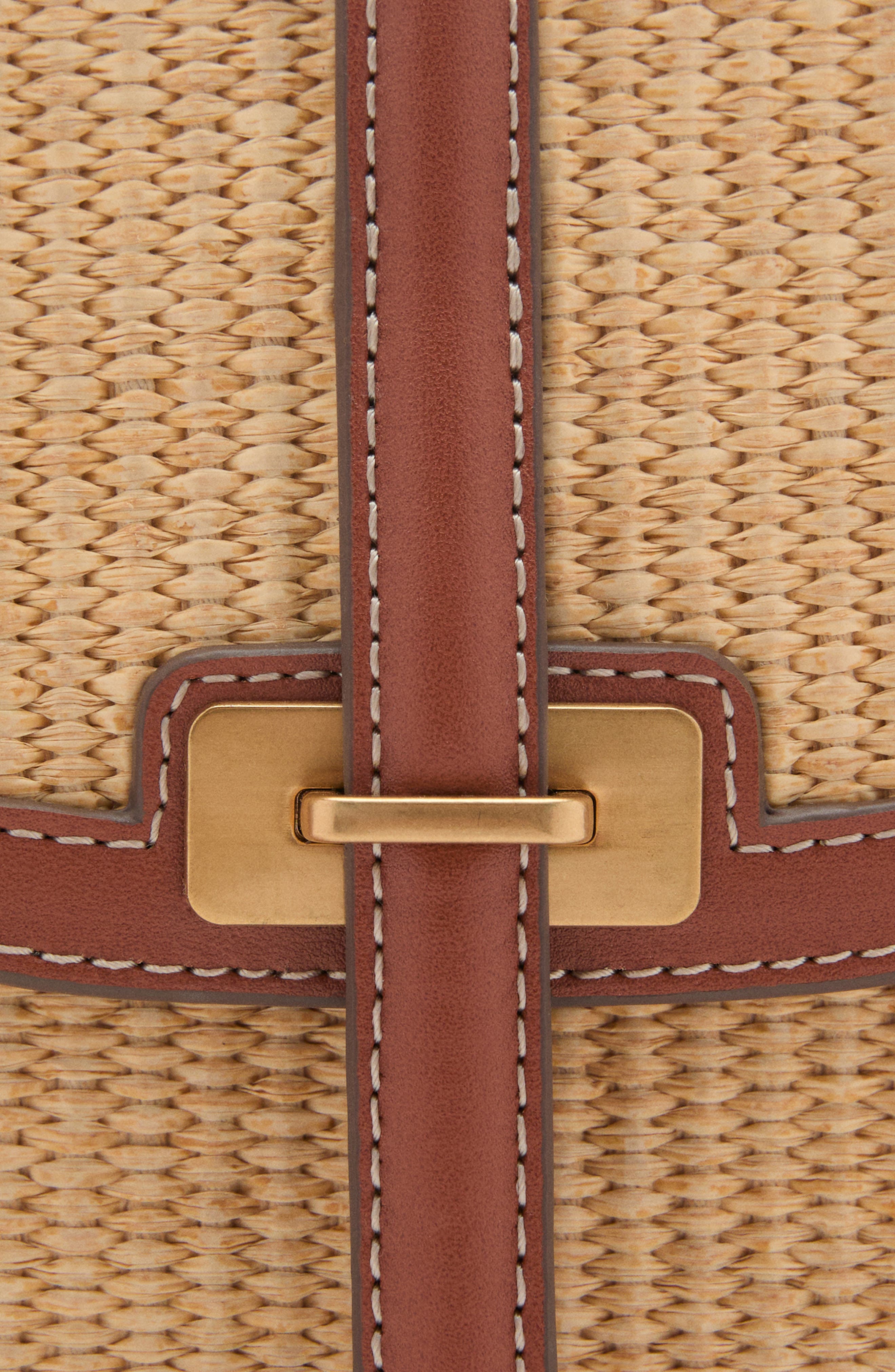 MANGO Contrast Canvas 
Faux Leather Crossbody Bag, Alternate, color, 