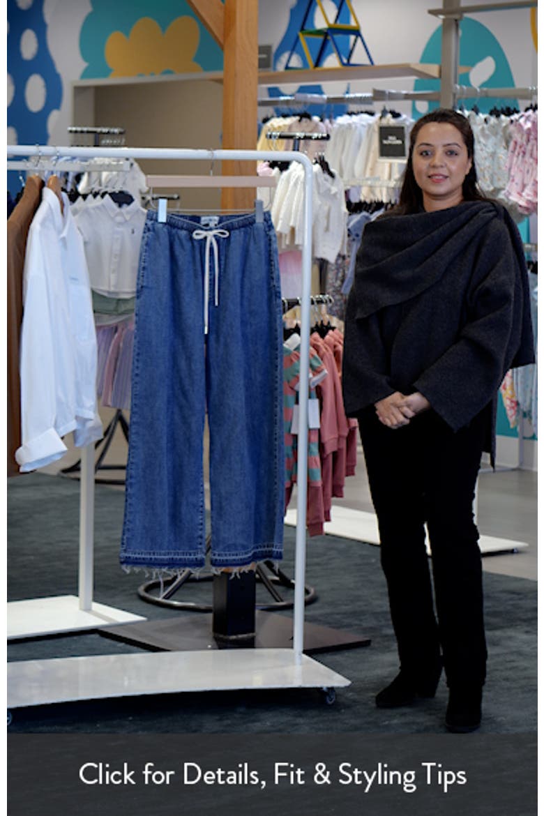 Drawstring Raw Hem Wide Leg Pants video