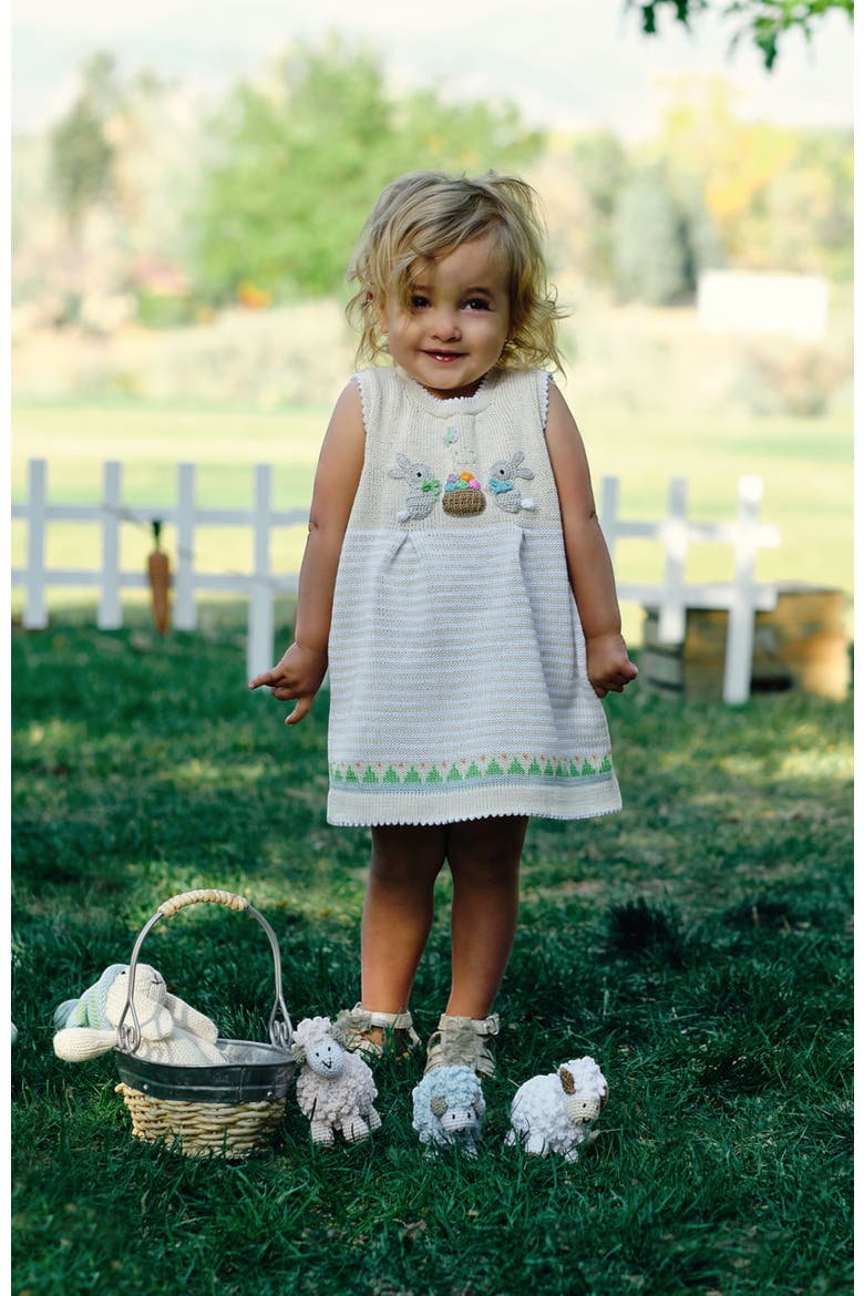 Easter Dress With Bunnies, Alternate, color, Ivory