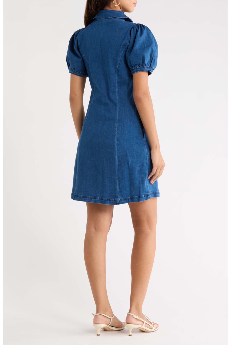 Adalyn Puff Sleeve Denim Minidress, Alternate, color, DENIM BLUE