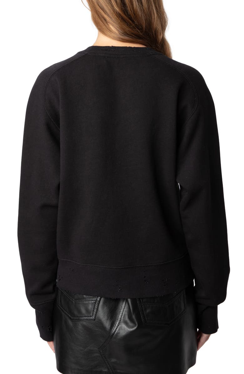 Zadig & Voltaire Arvene Beaded Graphic Cotton Sweatshirt, Alternate, color, 