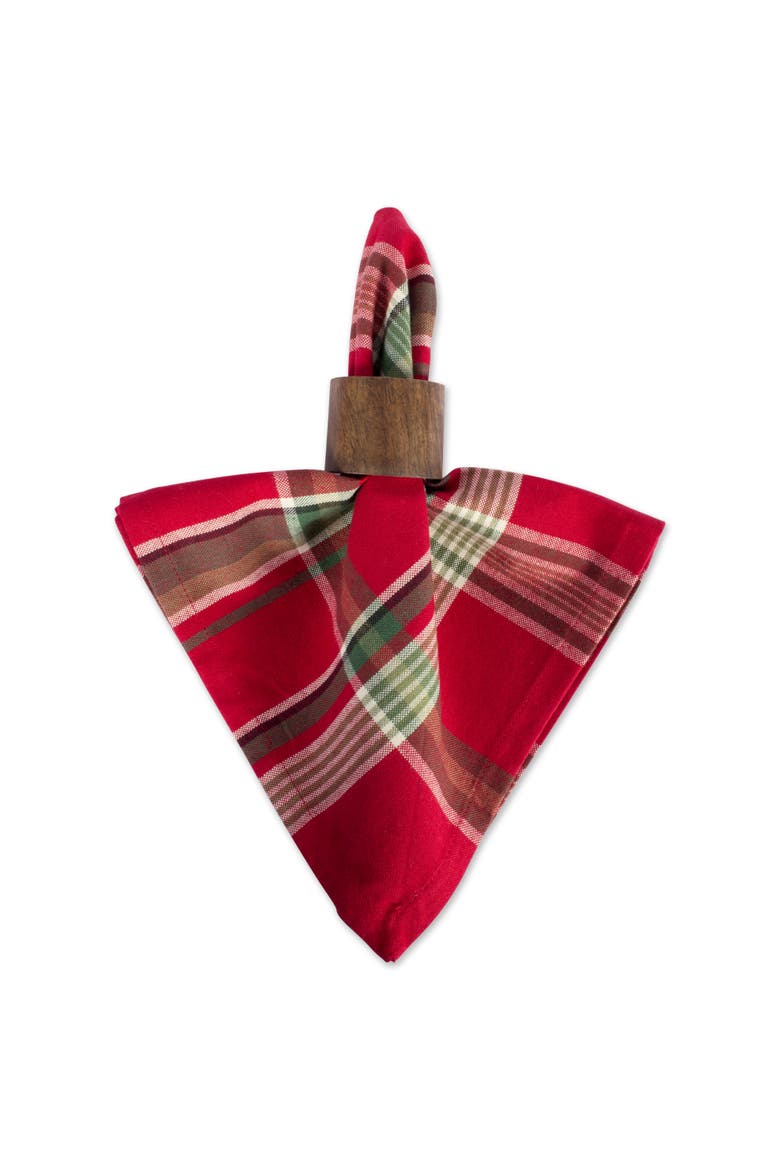 Tango Red Plaid Napkin Set/6, Alternate, color, Tango Red