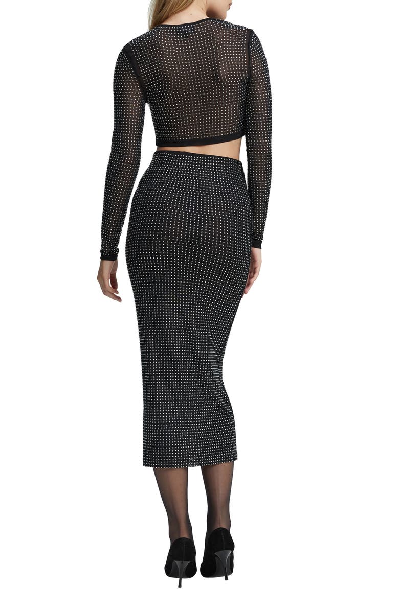 Bardot Atlas Embellished Sheer Mesh Crop Top, Alternate, color,