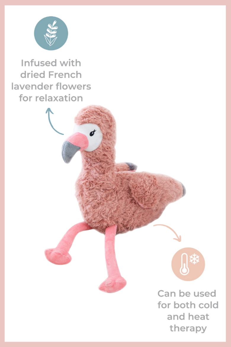 Microwavable and Weighted Plush Buddies, Alternate, color, Francesca the Flamingo