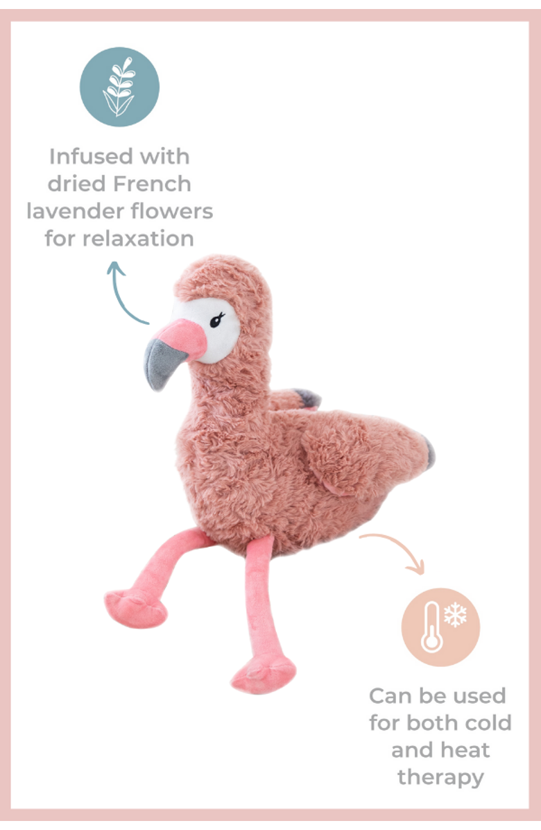 Mindful and Co Kids Microwavable and Weighted Plush Buddies, Alternate, color, Francesca The Flamingo