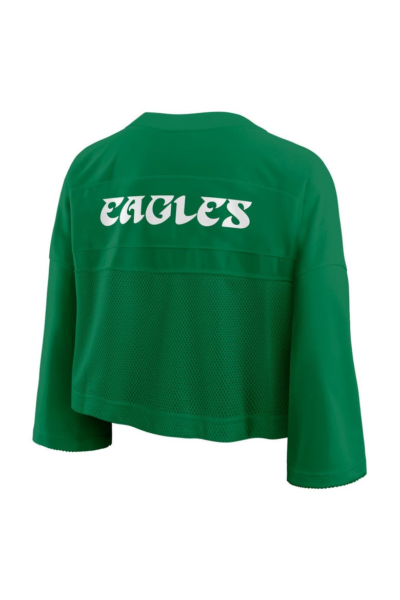 Women's Nike Kelly Green Philadelphia Eagles Rewind Cropped Mesh Dri-FIT Fashion Jersey, Alternate, color, Kelly Green