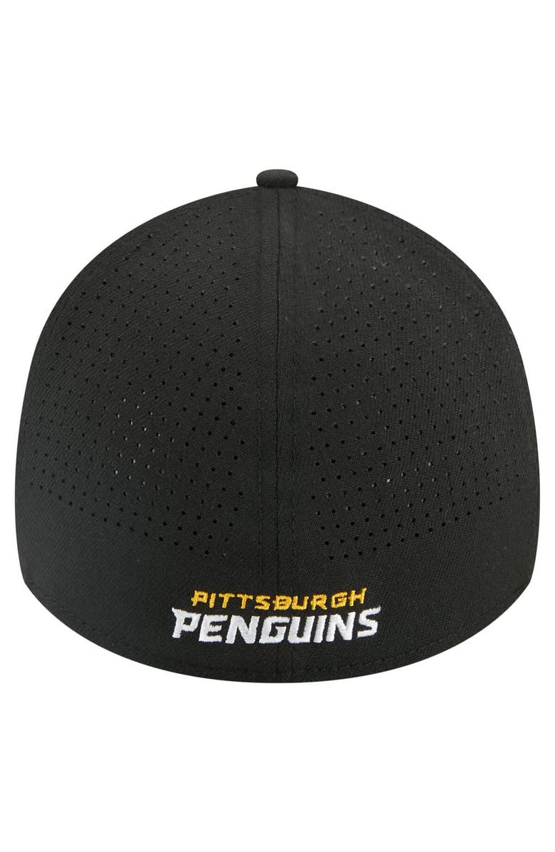 New Era Men's New Era Black Pittsburgh Penguins 39THIRTY A-Frame Perforated Flex Hat, Alternate, color, Black