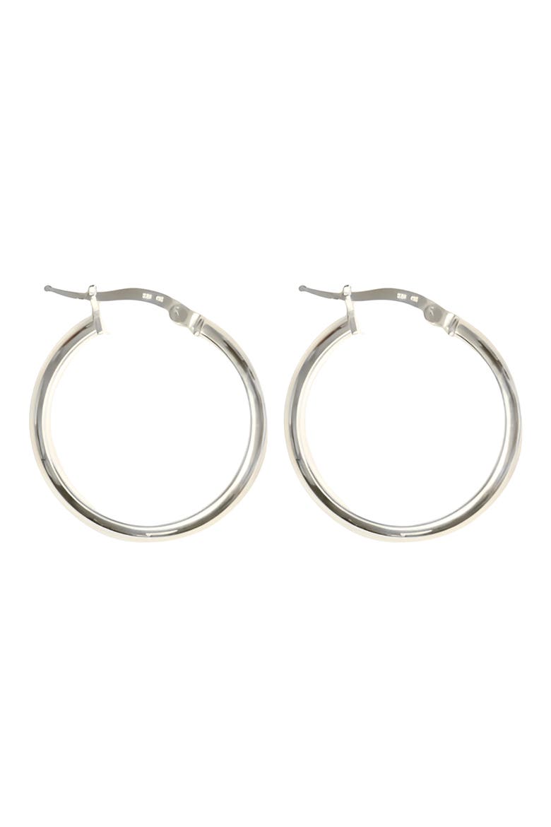 Tubular Hoop Earrings, Main, color, SILVER